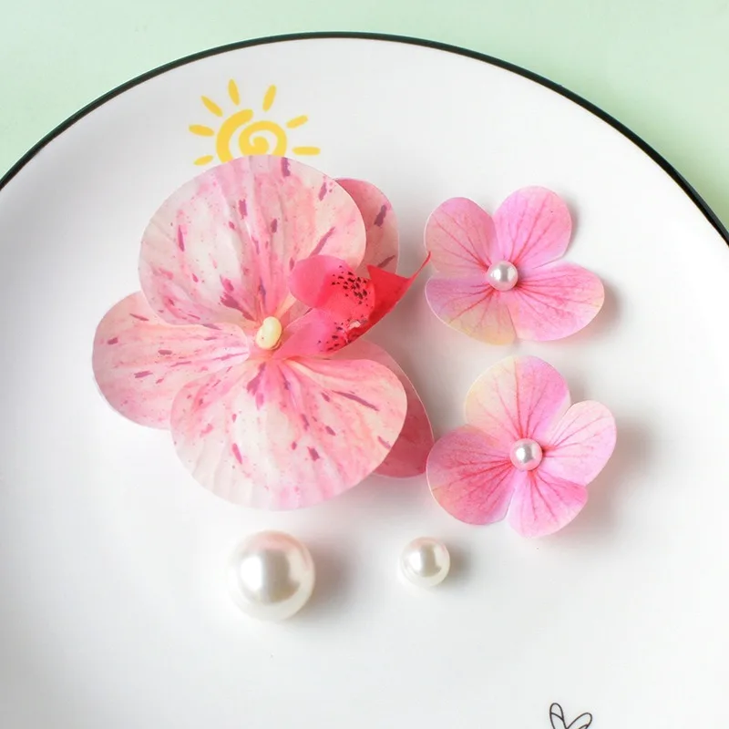 Elegant Pearl Butterfly Orchid Flower Charm Shoe Accessories Set Simulation Design Mary Jane Shoes Decorations for Women