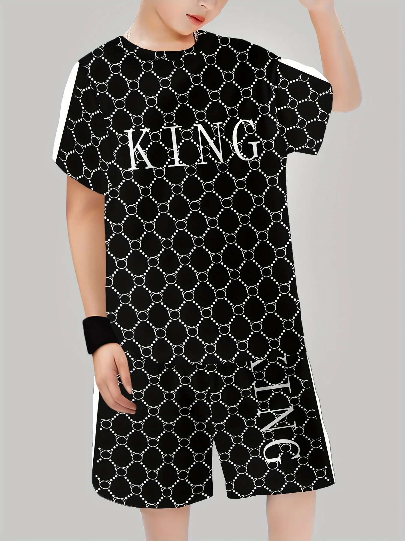 

Fashionable 3D Printed Casual Short Sleeved Shorts Set T-shirt, Outdoor Sports Shorts T-shirt, Suitable for Outdoor Activities