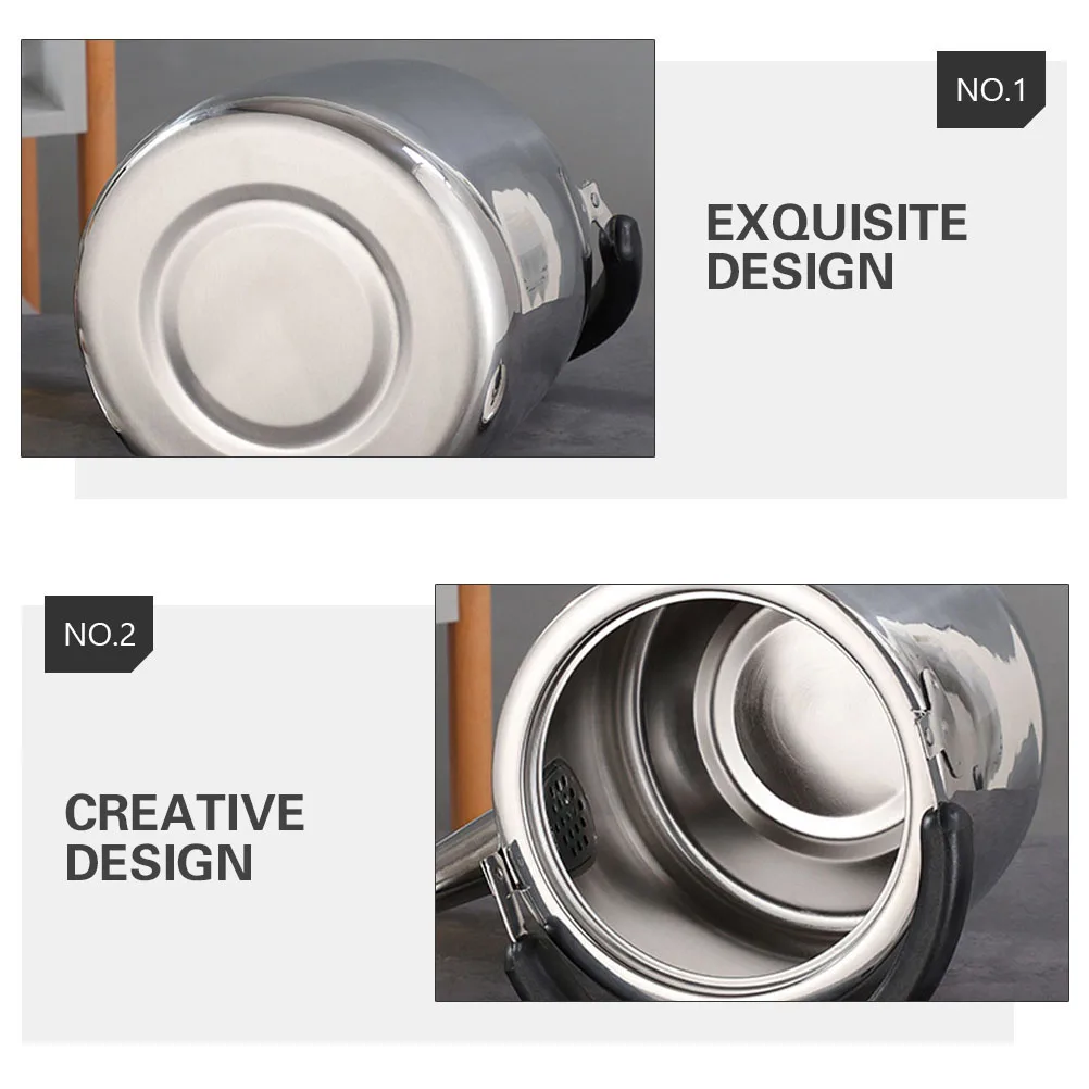 

Stainless Steel Whistling Kettle Silver for Stovetop Induction Cooker Teapot Boiling Safe Fast Heating Suitable Gas