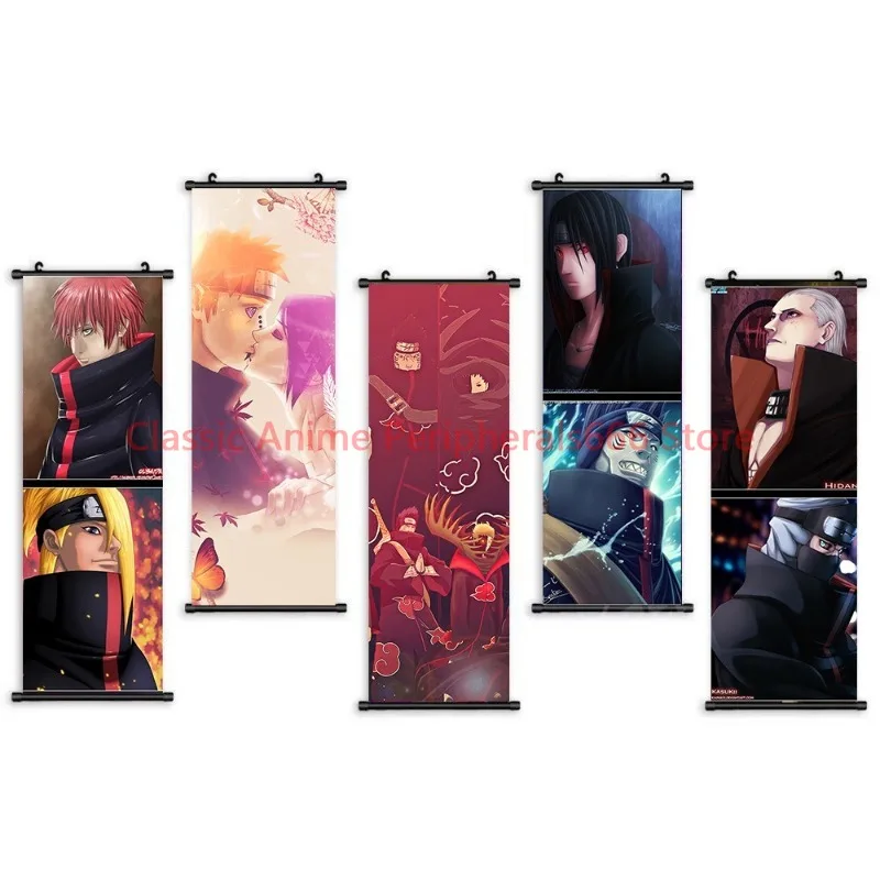 HD spray-painted Naruto anime Akatsuki organization character Naruto Sasuke decorative painting wall hanging painting