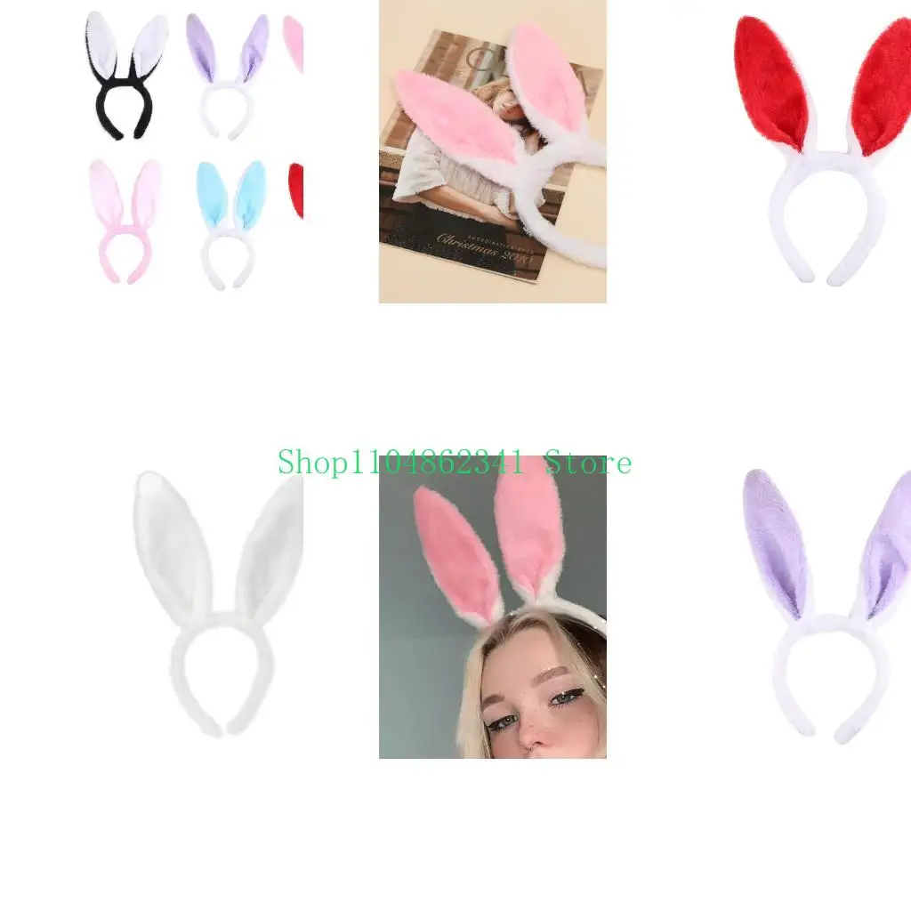 5asd Phục sinh Bunny Ear Headband Thỏ xinh xắn nghe Sân giai đoạn hiệu suất Băng tóc
