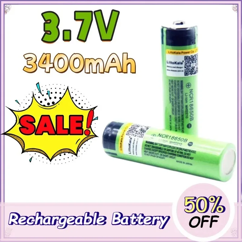 3.7v 3400mah 18650 Lithium Battery Discharge 20A Battery for Flashlight Torch Batteries Pointed Rechargeable Lithium Battery