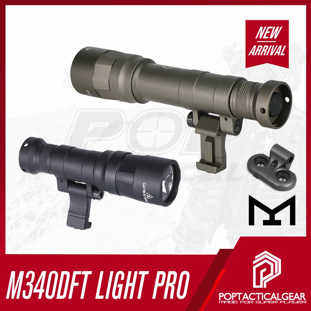 Tactical Flashlight SF Turbo M340DFT/M640DFT Scout Light  Dual Fuel Spotlight/Floodlight 700 lm for M-LOK Picatinny Rail Mount