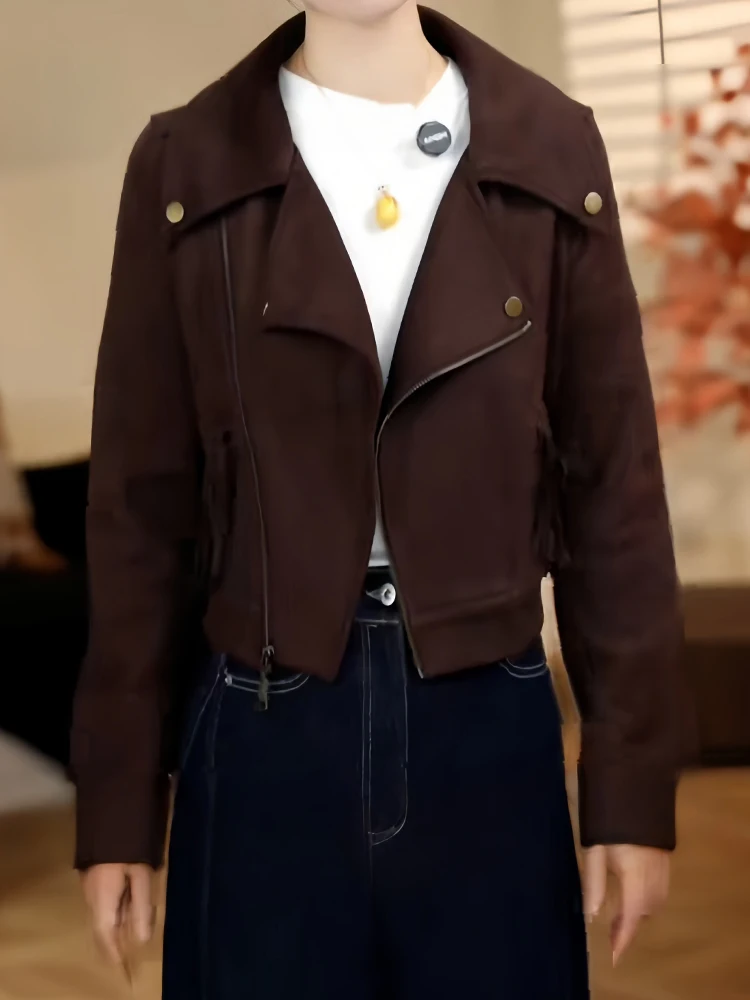 

Модный женский укороченный жакет с длинным рукавом, универсальный, осенний, новинка 2026 года, молодежный, трендовый топ для повседневной носки