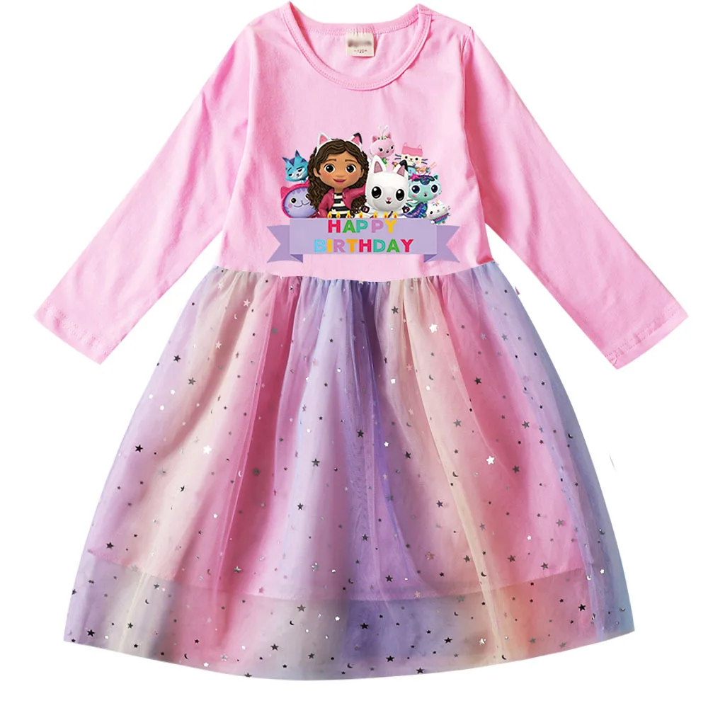 Kids Girls Clothing Baby Girl La Casa De Muñecas De Gaby Dresses Cartoon Children Sport Causal Dress Gaby Happy Birthday Gift