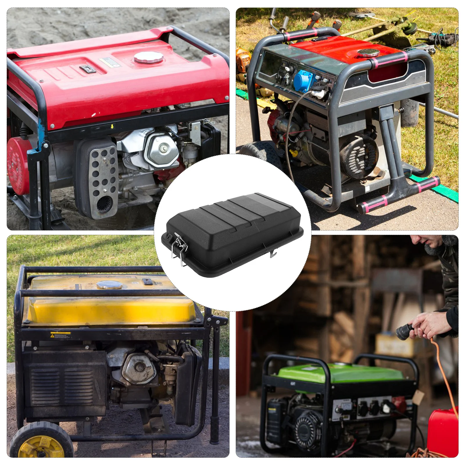 

Generator Air Filter Housing Box Cover Assembly 2-3Kw Generator Air Cleaner Replacement Filter Parts Black