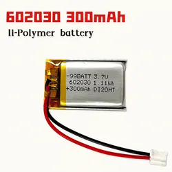 1-10pcs 300mAh 3.7V Battery 602030 Lithium Polymer Batteries for Bluetooth Ear Charging Case Smart Bracelet Door Lock Led Light