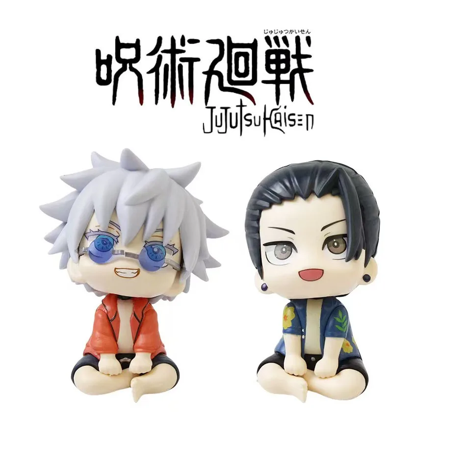 Anime Kawaii Fushiguro Ryomen Shukuna Speelgoed Wederzijdse hulp Jujutsu Lijn Mini Figuren Shimo naar Karu Zittende Figuur PVC Koc C Bodemtemperatuur Poppen