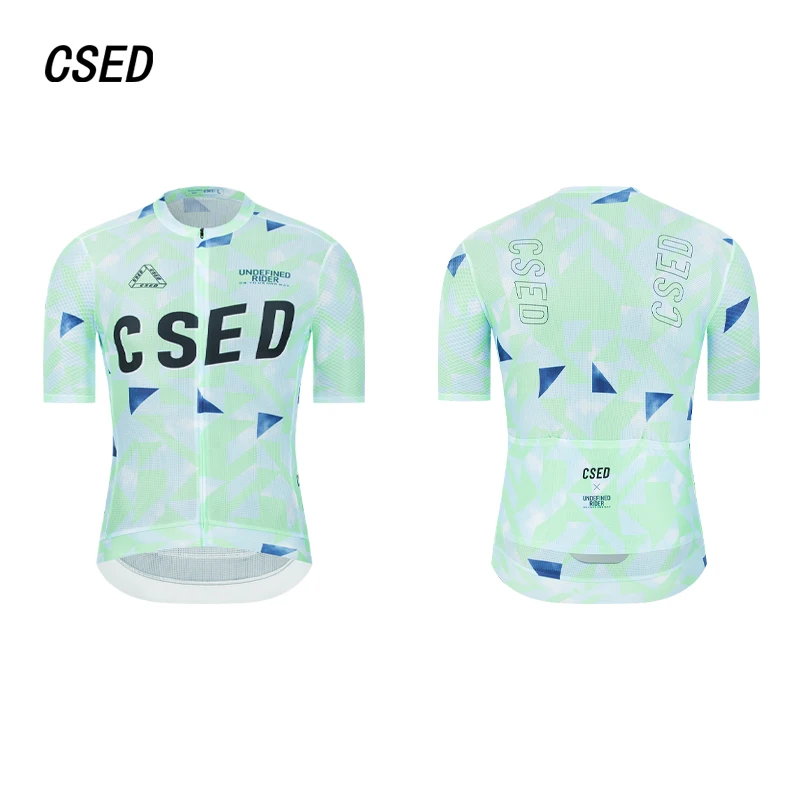 

CSED Men's Short-Sleeved Cycling Jersey Quick Dry Breathable Bicycle Riding Clothes Full Zipper Bike Clothing Sports Top Shirts