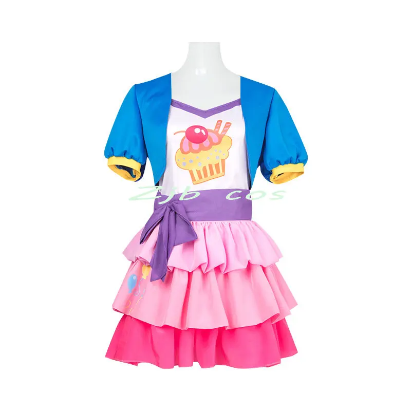 Pie Cosplay Anime Pinkie Cosplay Kostuum Roze Jurk Pak Halloween Meisje Stage Performance Kostuum