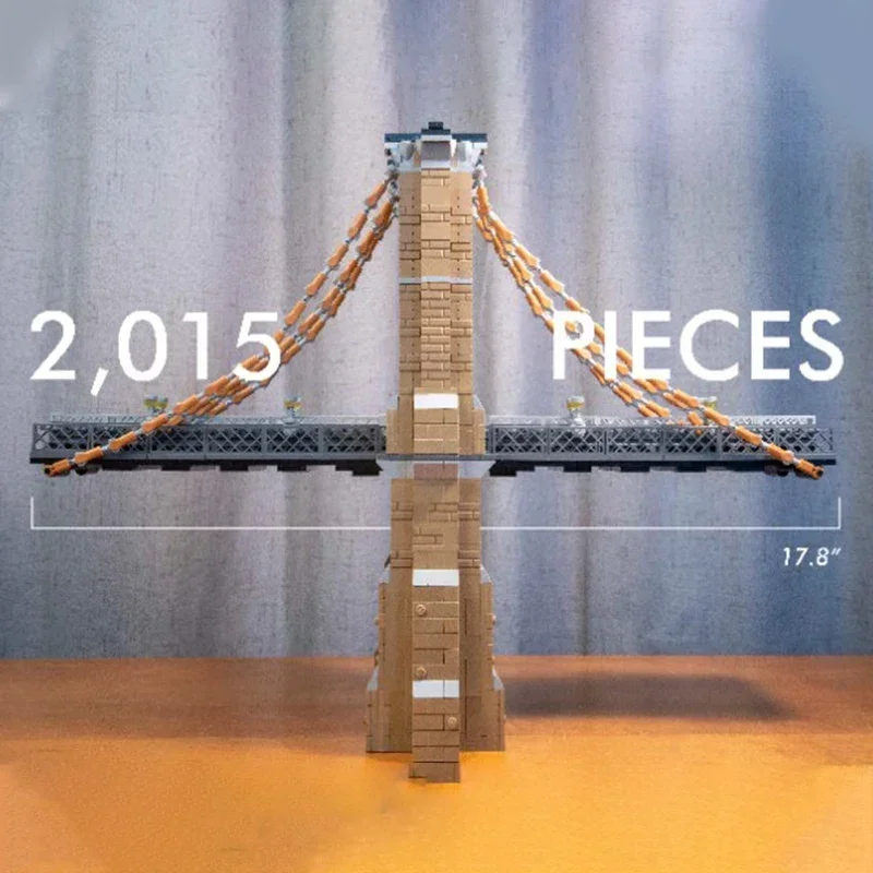 Cidade rua vista modelo moc tijolos de construção a ponte de brooklyn tecnologia blocos modulares presentes brinquedos natal diy conjuntos montagem