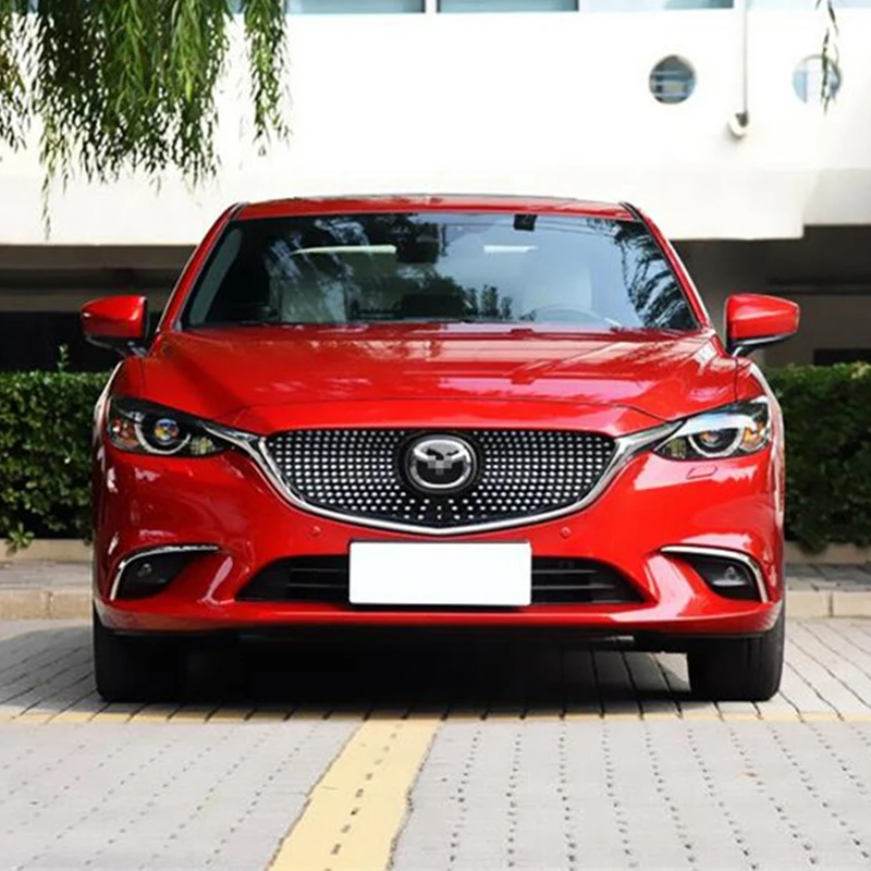 For Mazda 6 Front Bumper Grille Improved Diamond Grill ABS Material  Mesh Mask Decorative Cover Refit Accessories 2017 2018