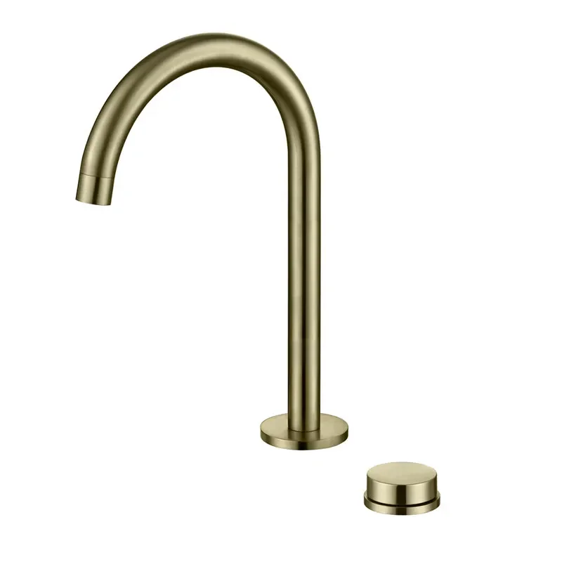 

Bathroom Single Lever Widespread Sink Faucet Crane Brass Brush Gold Sink Faucet Hot and Cold Water Tap