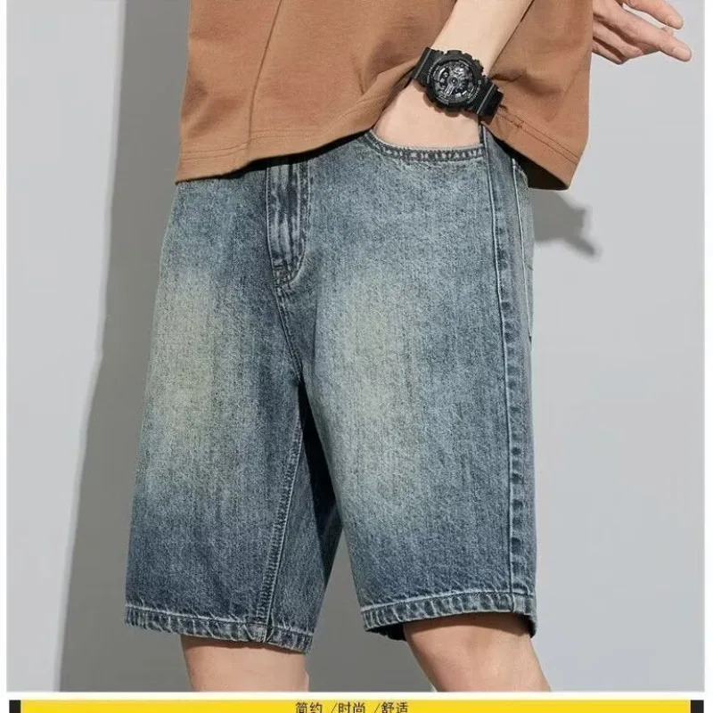 Men Retro Denim Shorts 2