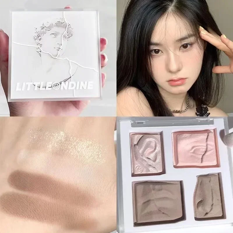 리틀 온딘 스컬프터 하이라이팅 & 컨투어링 올인원 페이스 팔레트 쉬머 일루미네이터 하이라이터로 빛나는 모습 연출