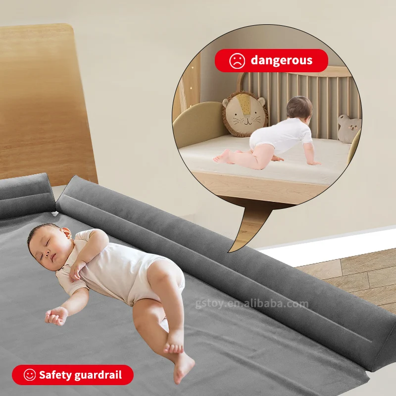 STLF 3-side Non-Slip Portable Bed Bumper Inflatable Bed Rail for Toddlers