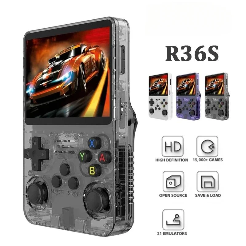 

R36S Handheld Game Console Retro Video Games Linux System 3.5 Inch IPS Screen Portable Pocket Video Player