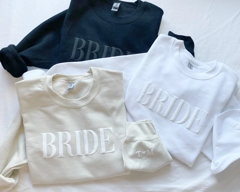 Personalized Gift For Bride Initial Heart Sleeve Engagement Gift Future Mrs Sweatshirts Unique Bridal Shower Gift Wedding Gifts