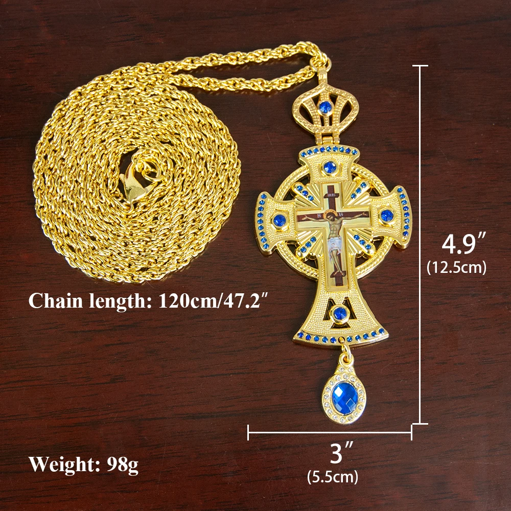 Collana con croce ortodossa croce in lega Retro Chest articolo da preghiera del padre icona di gesù muslimexmuslimah