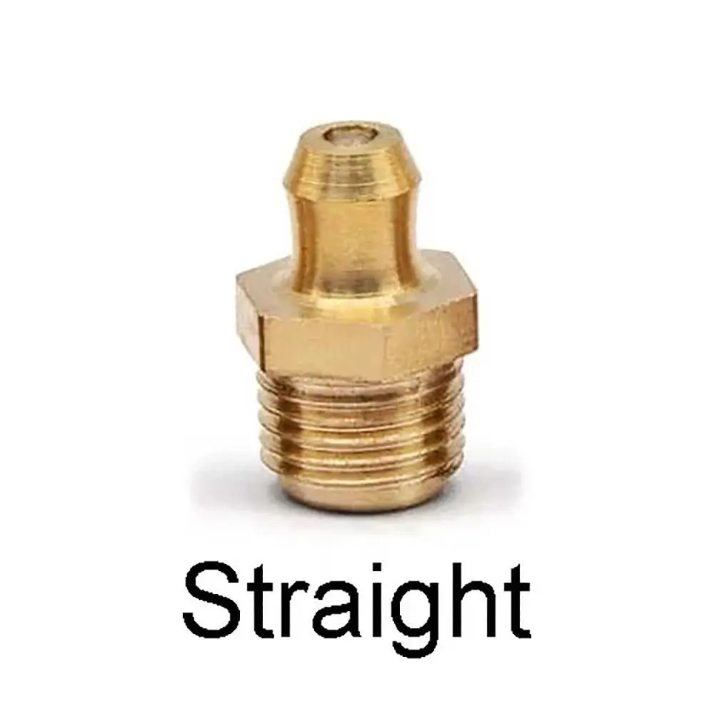 10Pcs M4-M20 Brass Grease Nipple Straight 45 Degree 90 Degree Brass Hydraulic Grease Fitting Thread Fitting Flat Smooth Mouth