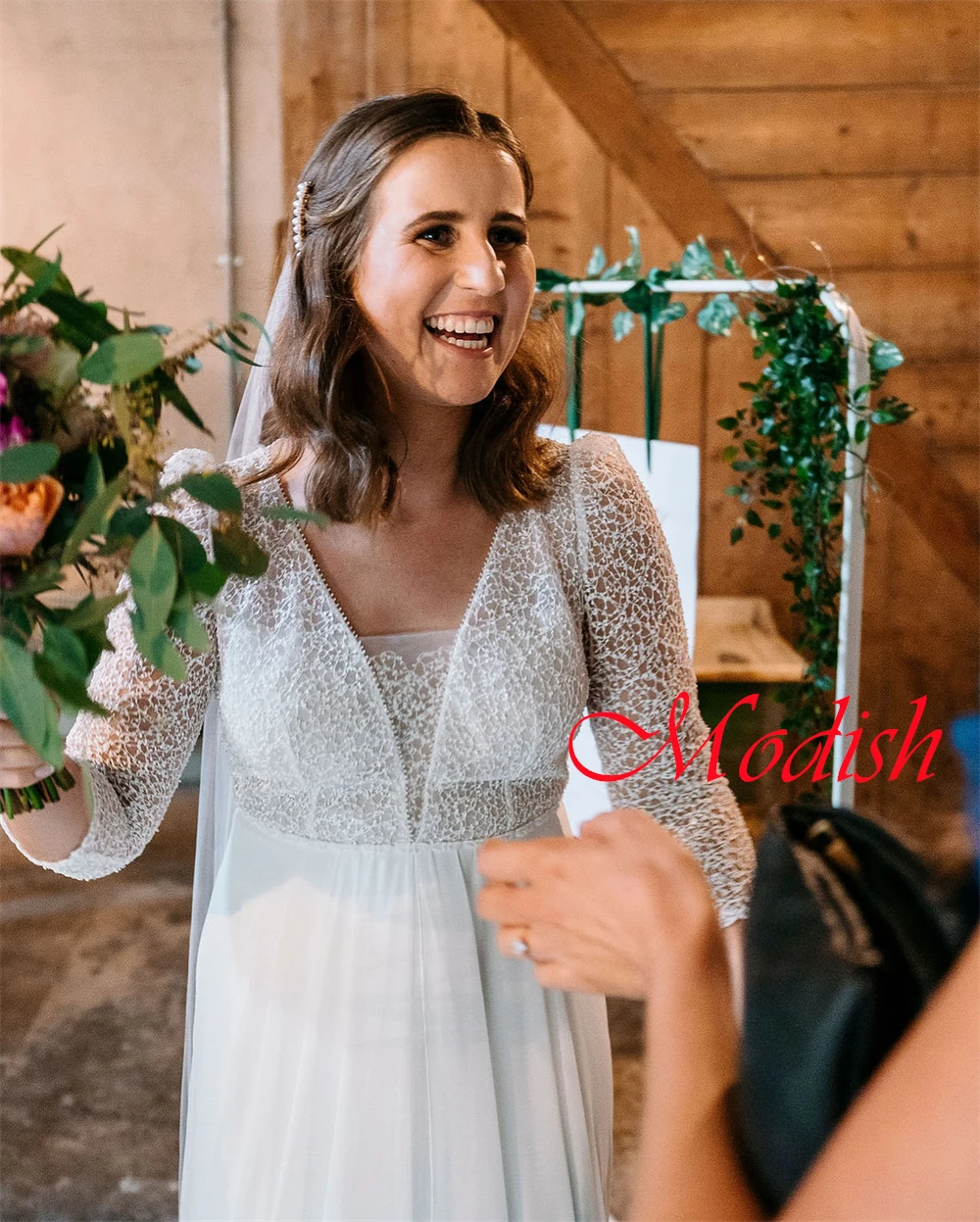 Белое тюлевое свадебное платье высокого качества по индивидуальному заказу, элегантное свадебное платье с v-образным вырезом и рукавами 3/4, с открытой спиной и шлейфом, Vestido De Novia