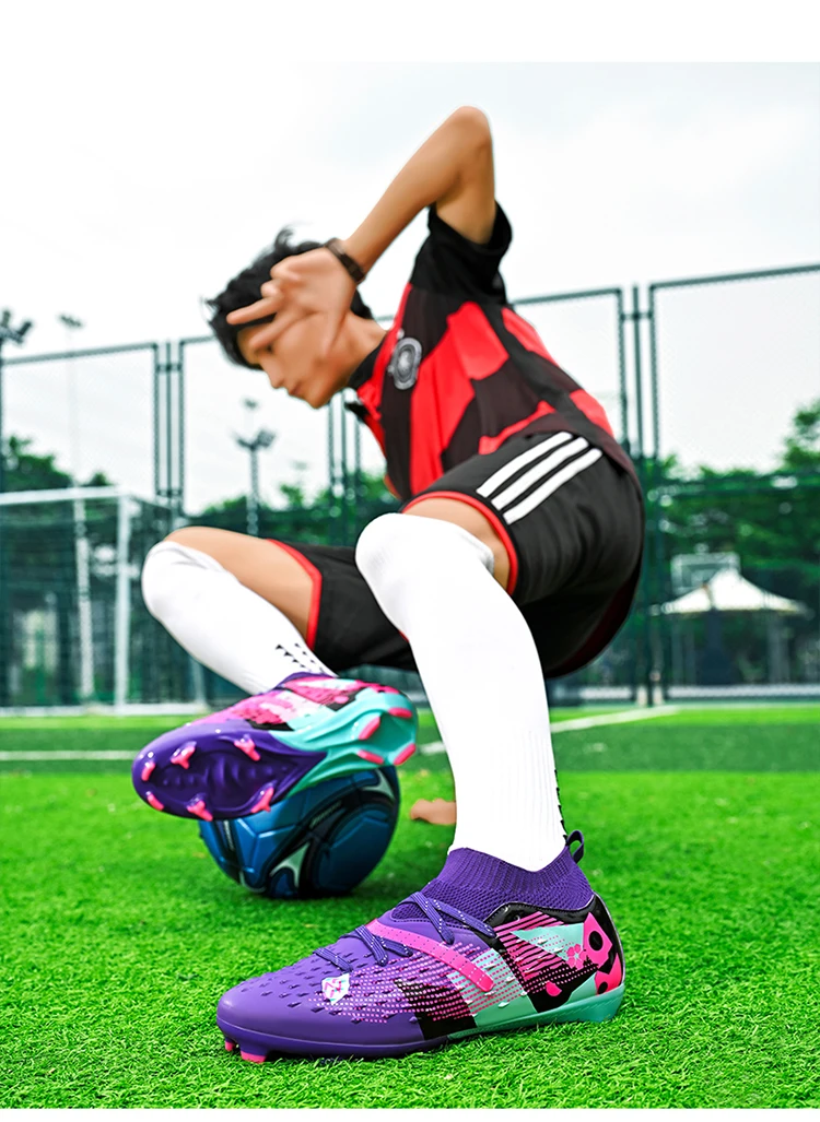 Neue Männer Fußball Schuhe Hochwertige Outdoor Hohe Knöchel Ultraleicht Indoor Fußball Stiefel Nicht-Slip Sport Schuhe Futsal Nicht-Slip – Detail 5