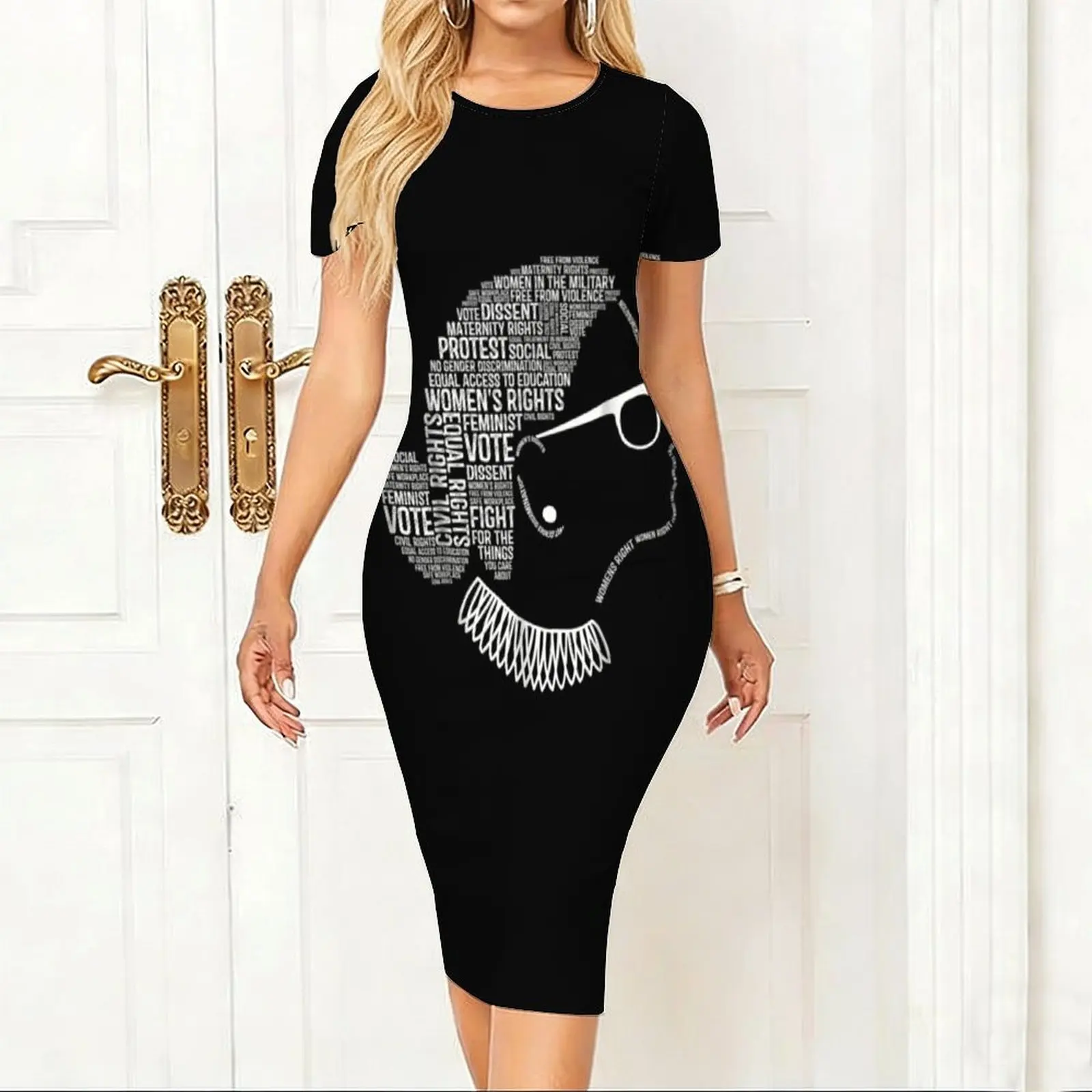 Notorious-RBG-Ruth-Bader-Ginsburg-Best-Seller Women's Short sleeved Tight Hip hugging Skirt
