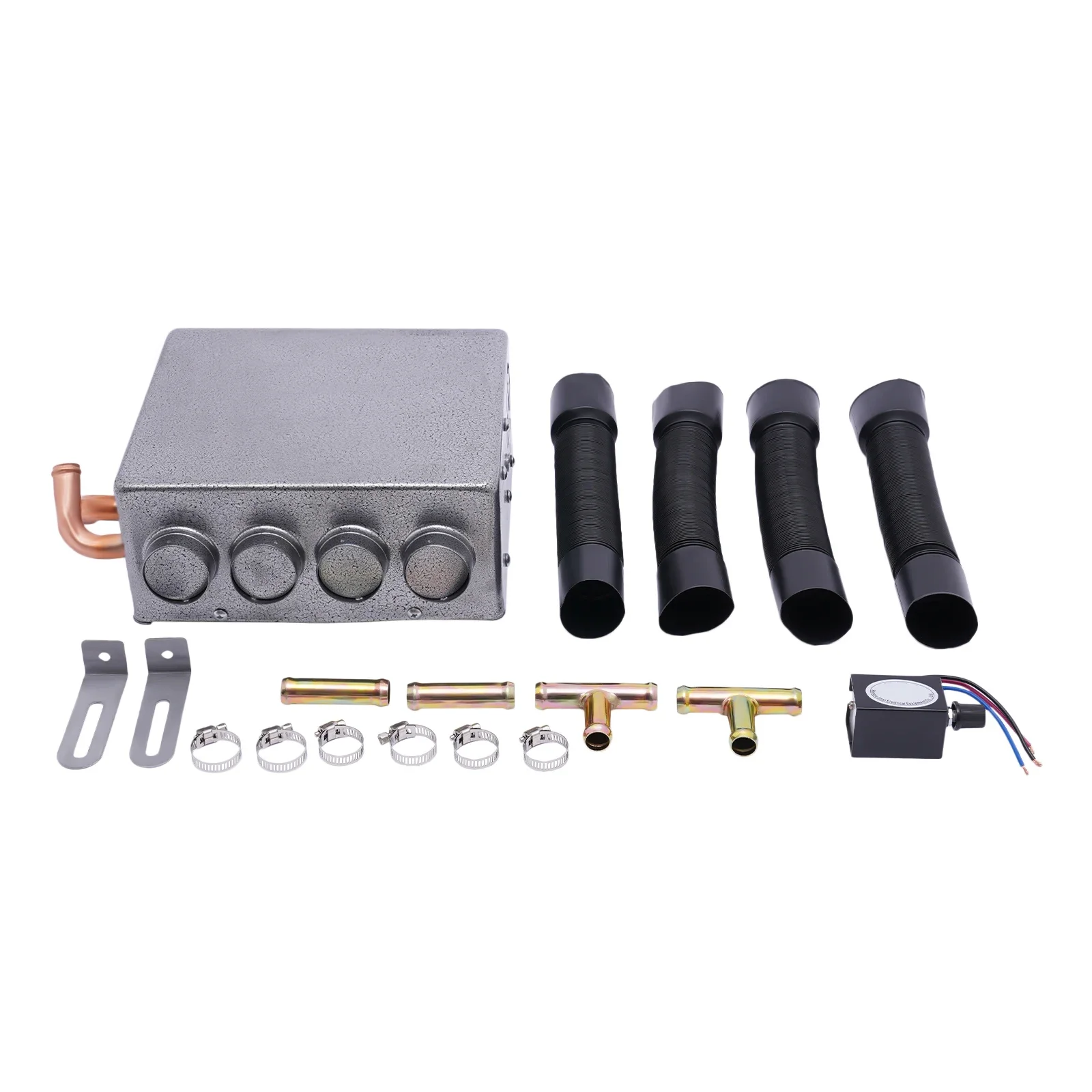 مزيل صقيع سخان عالمي تحت داش مع مفتاح سرعة شاحنة سيارة 4 منافذ 12 فولت رمادي، سخان سيارة تلقائي، نحاس، حديد