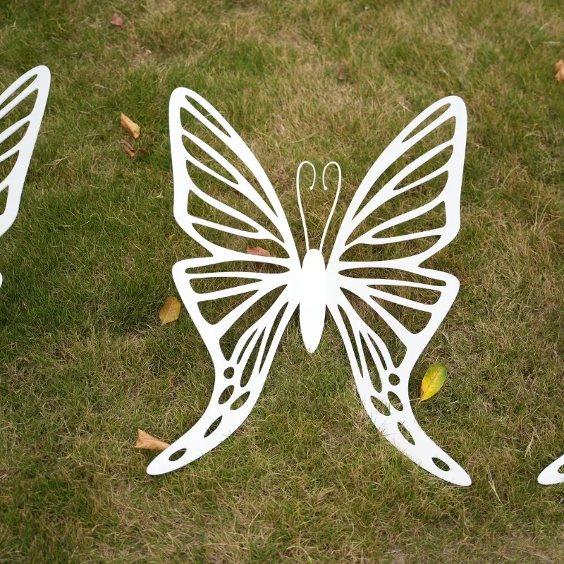 Custom Modern Decorative Metal Crafts Art Abstract Designer Bug Insect Stainless Steel State Sculpture Metal Butterfly