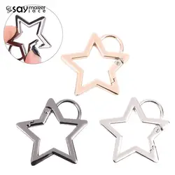 1PCS Star Shaped Spring Clasp Metal Carabiner Keychain Bag Clip Hook Dog Chain Buckle Connector DIY Jewelry Making Accessories