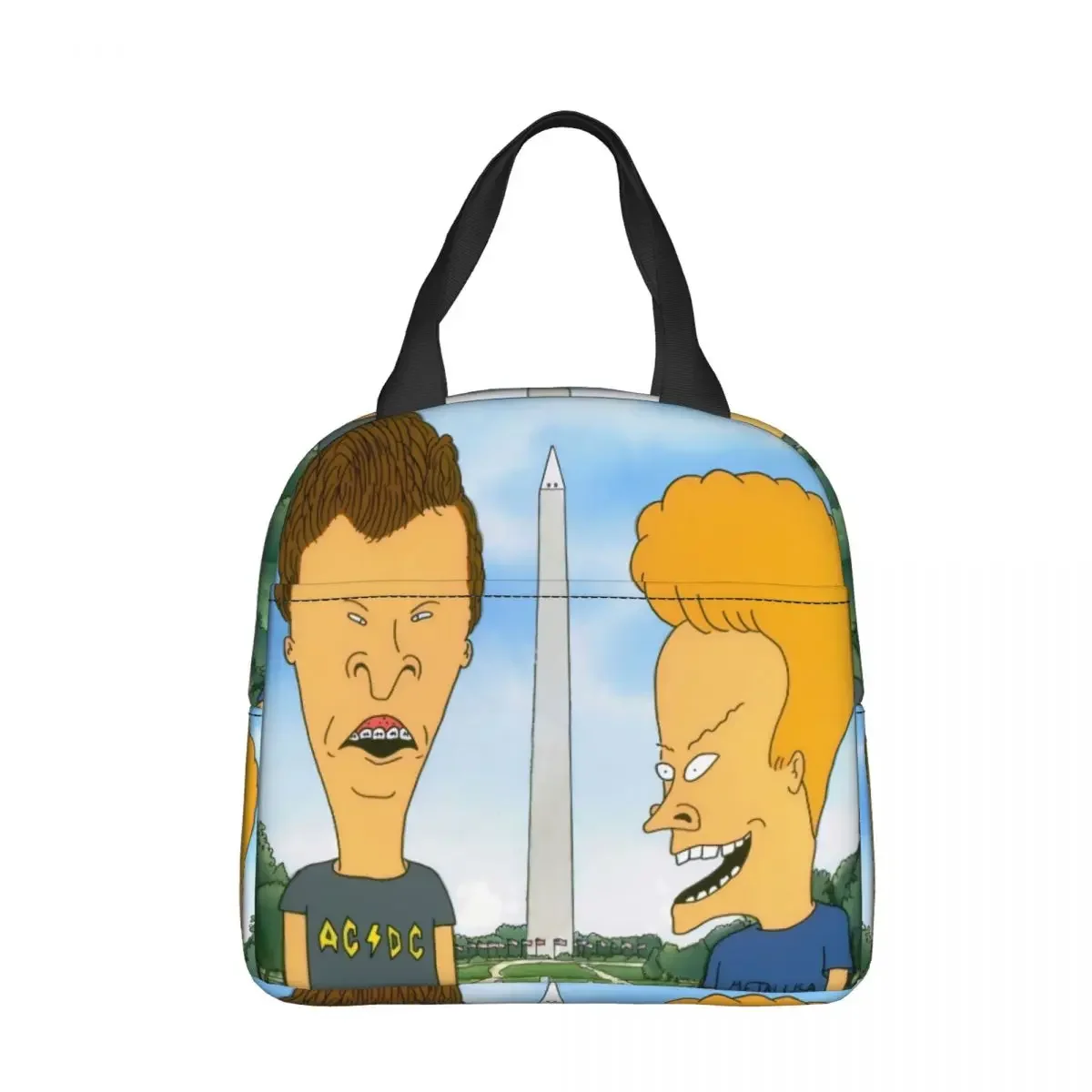 Tourist Attractions Lunch Bag box Beavis and Butthead Funny Sarcastic Cartoon Children Aluminum Bag Foil Portable Lunchbox