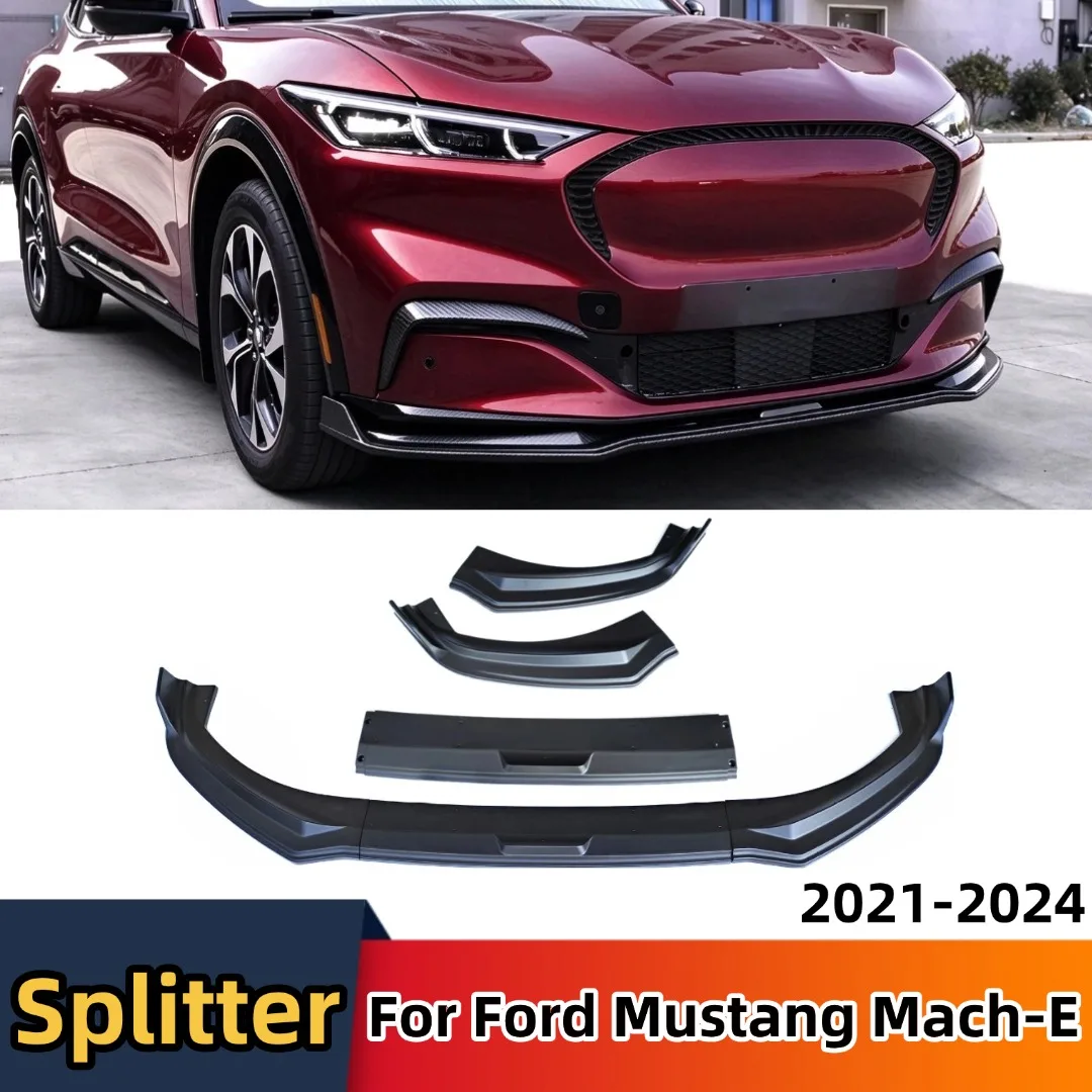 Splitter Air Dam Deflector Exterior Parts Direct Fit Replacement Glossy Black For Ford Mustang Mach-E CGW 2021 2022 2023 2024