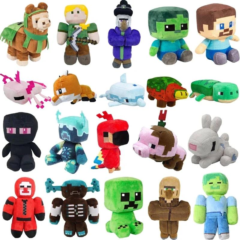 Minecraft Cute Model Toy Doll Zombie Bat Pixel Green Creeper Enderman Ocelot Pig Baby My World Game Kids Birthday Toys