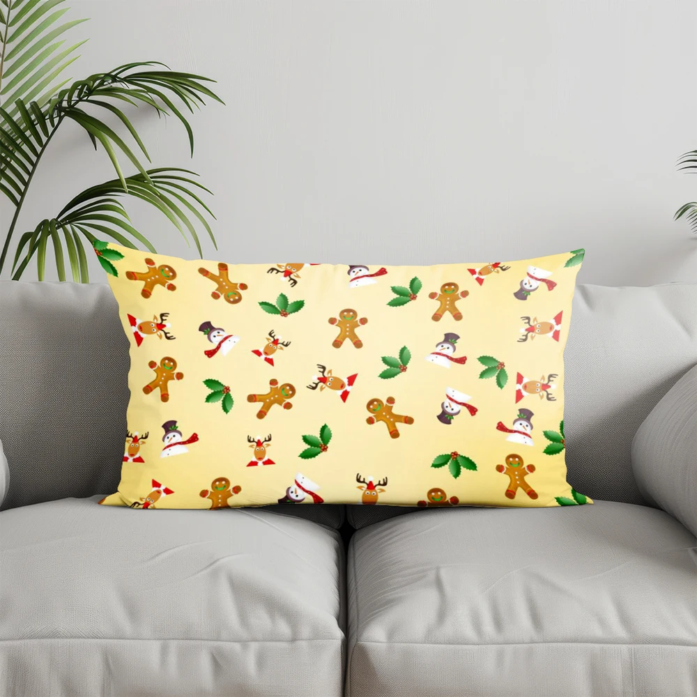 ديكور المنزل أجراس عيد الميلاد نمط وسادة غطاء مناسبة ل أريكة غرفة نوم سيارة وسادة غطاء وسادة مستطيلة الظهر وسادة #2