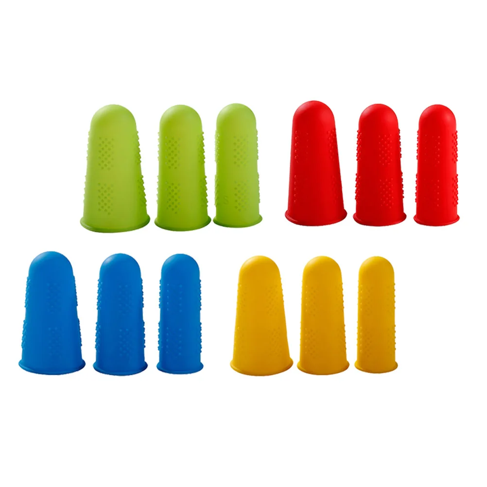 

12Pcs Silicone Finger Protector Reusable Heat Resistant Skid Proof Protective Cover for Cooking Baking Handling Hot Objects High