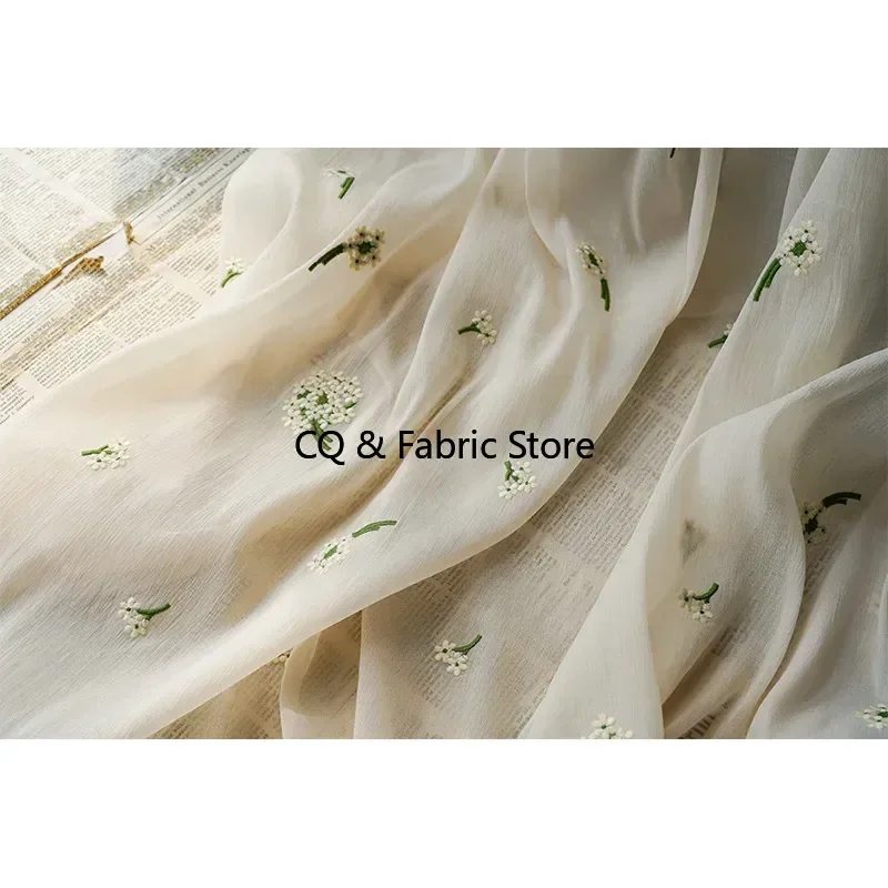 نسيج زهرة مطرز من التول الناعم لفصل الربيع والصيف فستان الزفاف الملابس النسائية تنورة باقة التفاف النسيج