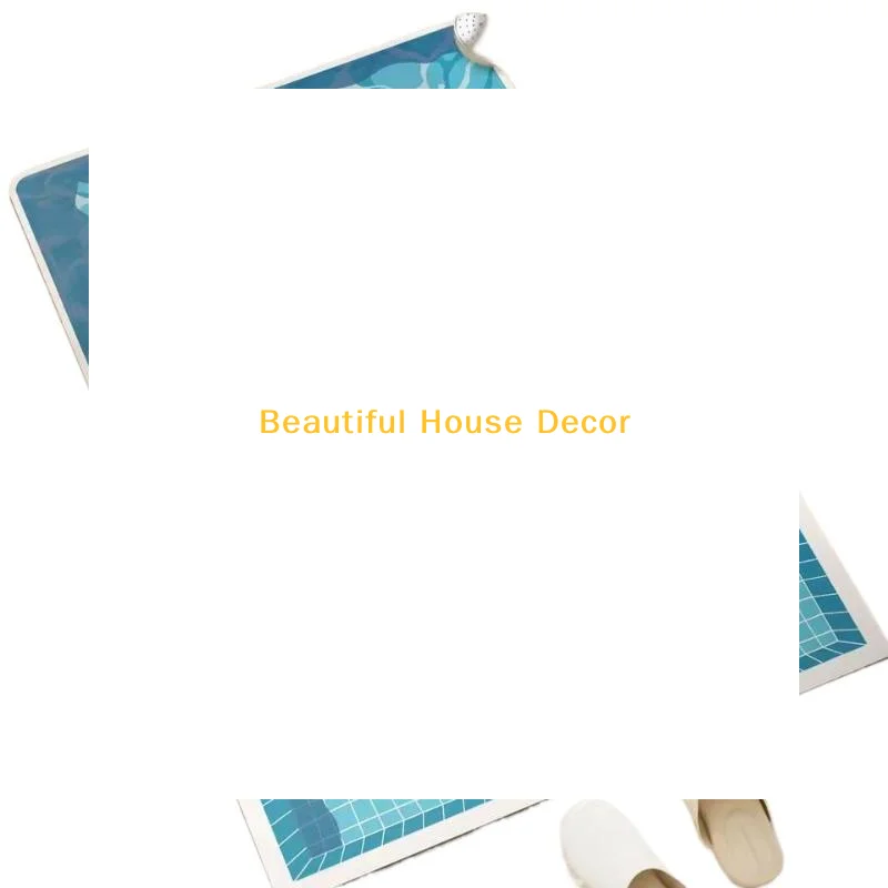 ~Rubber Bathroom Anti Slip Floor Mat Water Absorbing Quick Dry Cartoon Swimming Pool Print Home Floor Decor