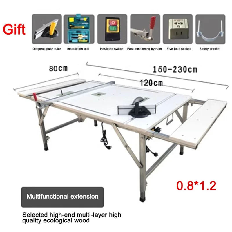 

1.2x0.8M Multifunctional Woodworking Table Saw Portable Folding Workbench 4 In 1 DIY Removable Telescopic Lifting Carpentry Tool