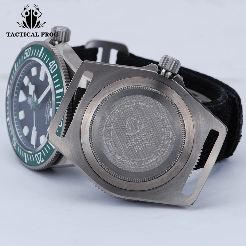 Tactical Frog FXD V4 Titanium Watches Men 42mm NH35 Movement Automatic Mechanical Sapphire Glass 200M Waterproof BGW-9 Luminous