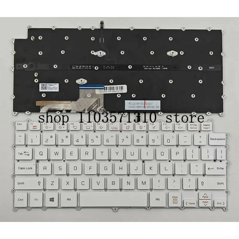 

N Новая клавиатура для ноутбука LG Gram 13Z980 13Z990 14Z980 14Z990, США, белая с подсветкой SG-B0210-XUA