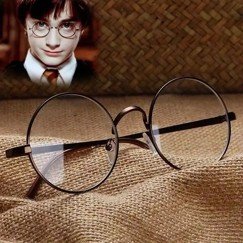 Harry round Metal Flat Retro Art Glasses Cosplay Frame Adult Boy Clothing Props Gifts