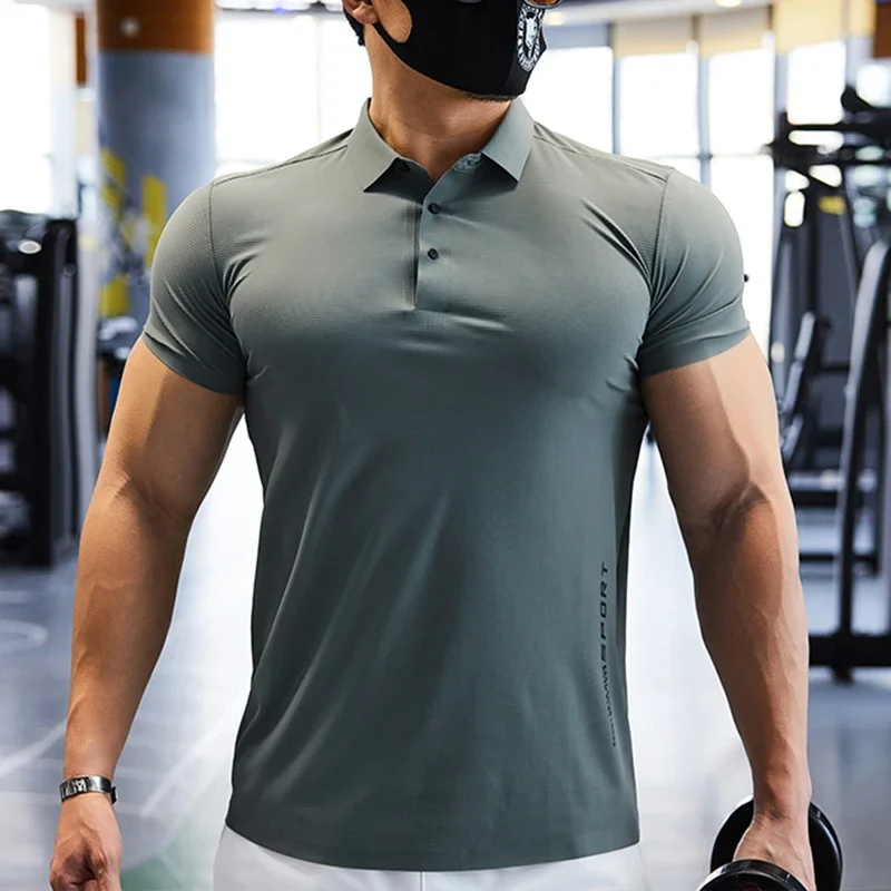 

Gym T-shirt Man Plus Size Dry Fit Men's Sports T-shirts Sweatshirt Tops Plain Color Muscle Training Activewear Yoga Clothes Tee