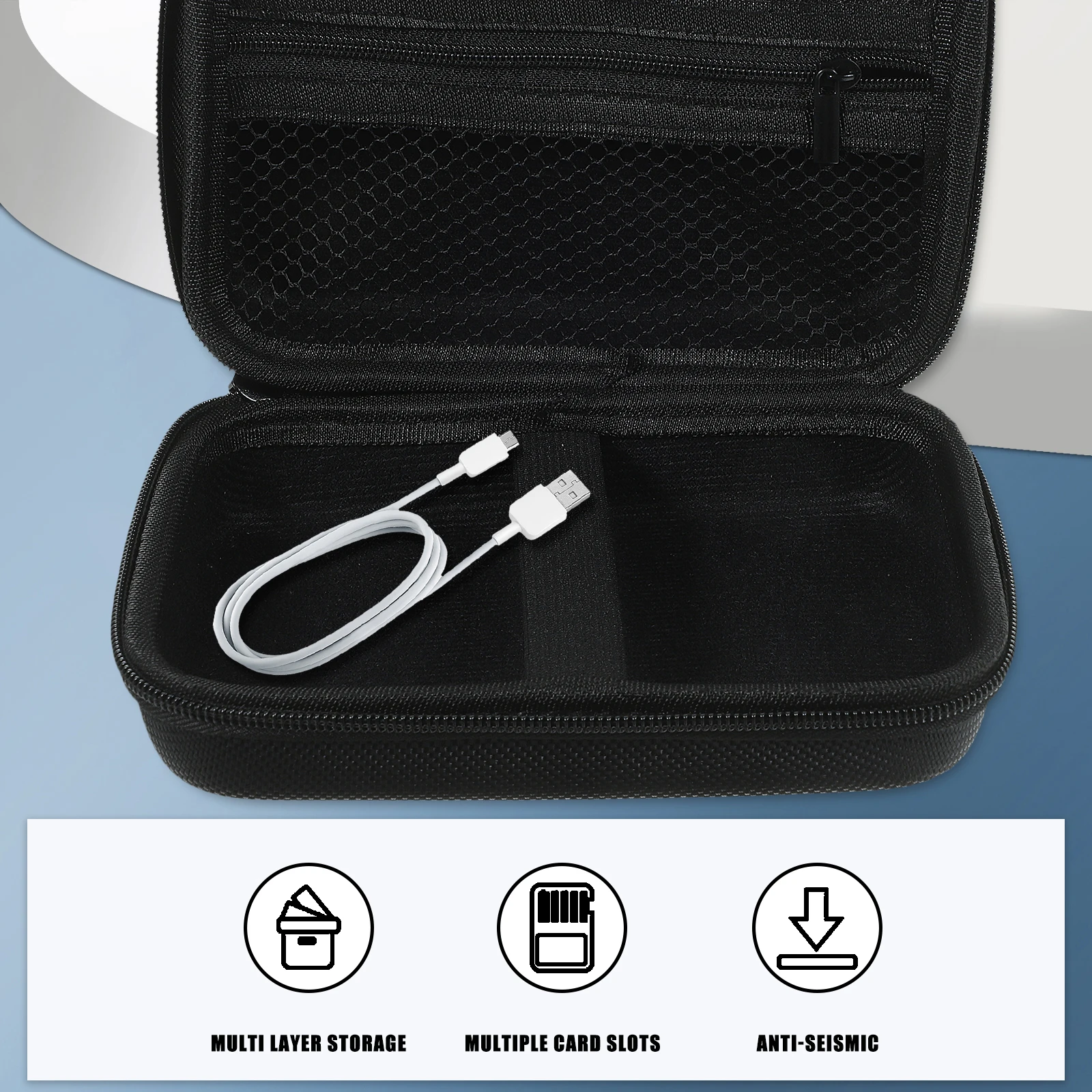 

Cable ganizer 16x12x6cm Data Line Case Portable Travel Earbuds Storage Pouch Jewelry Display Bag Holder Electronics