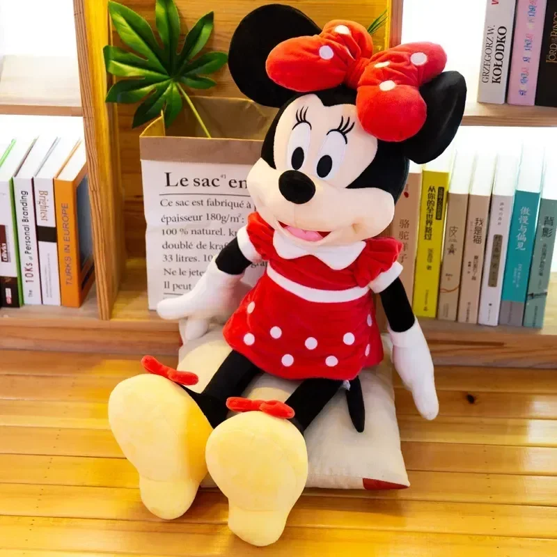 New Disney Cartoon Cute Mickey Minnie Plush Doll Cotton Filled Super Soft Crystal Velvet Stuffed Toys Girl Christmas Gift