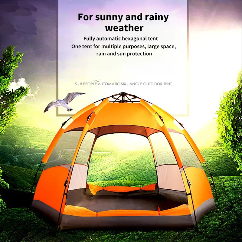 automatic tent Hexagon tent changing shower bath party big family waterproof canopy camping outdoor tents