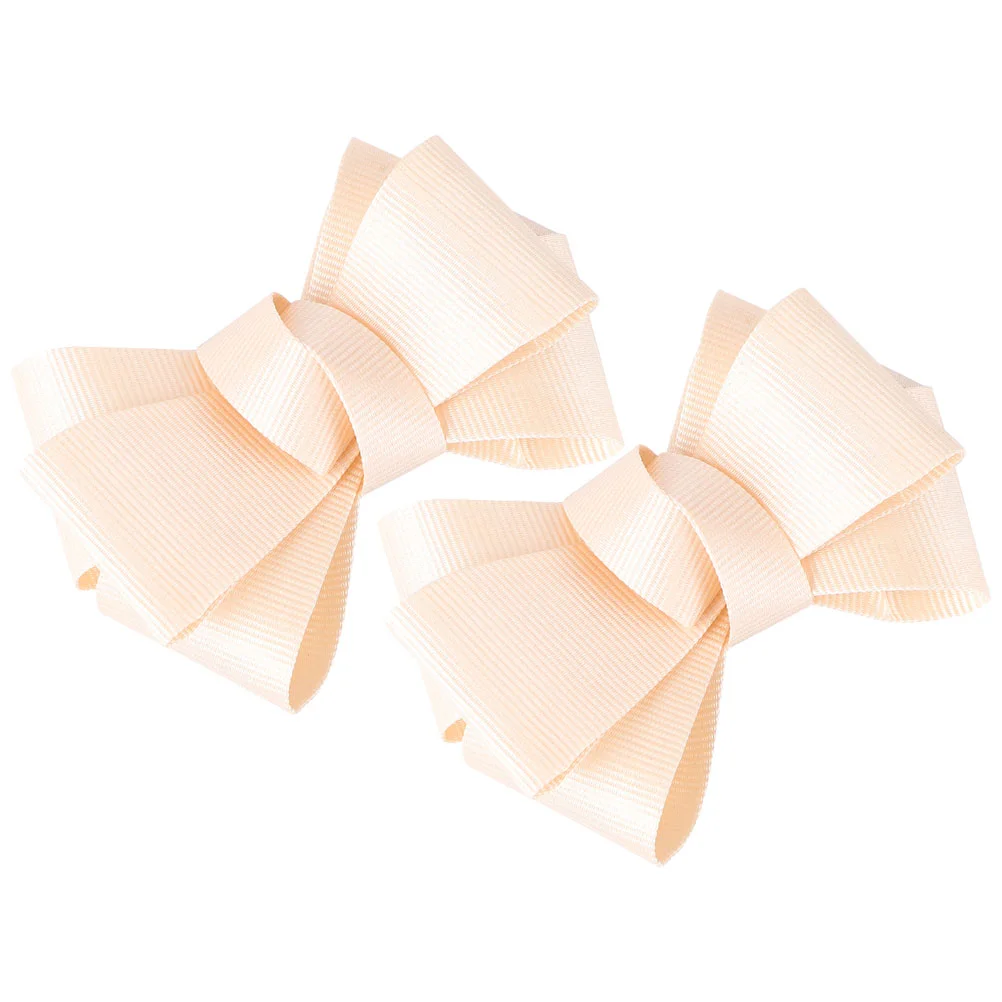 Clips para zapatos con lazo para mujer, zapatillas de playa a la moda color albaricoque, ropa, parche con lazo, tela