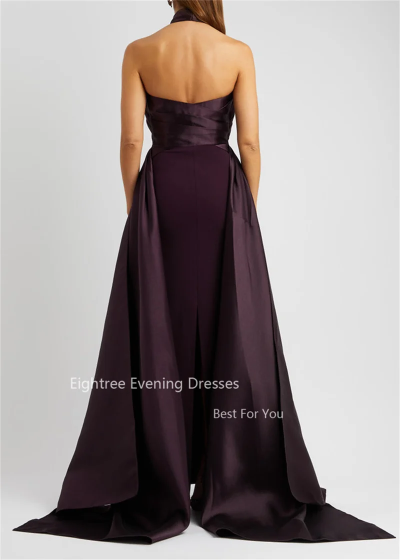 Eightree Chic Purple Halter Evening Dresses Mermaid Prom Party Gowns Bespoke Occasion Dresses Modest Robe De Soirée Customized