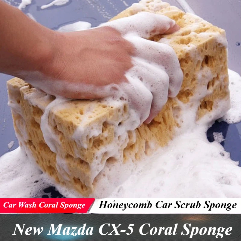 Multi-Directional Coral Sponge Car Wash Scrubber Honeycomb Design Non-Scratch High Absorbency Car Washing Cleaning Maintenance