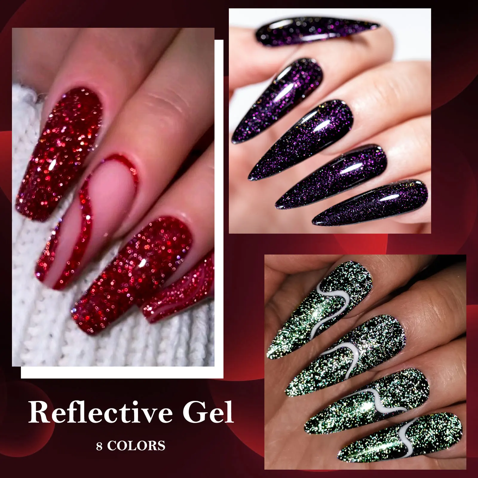 8 قطعة طقم طلاء أظافر جل لامع مستلزمات الأظافر شبه دائمة ورنيش مانيكير لربيع وصيف زينة الأظافر تصميم ذاتي الصنع #5