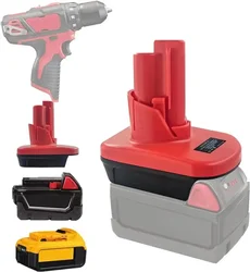Converter Battery Adapter for Dewalt 18V 20V for Milwaukee 18V Li-Ion Battery Convert to for Milwaukee 12V Li-ion Battery Tools